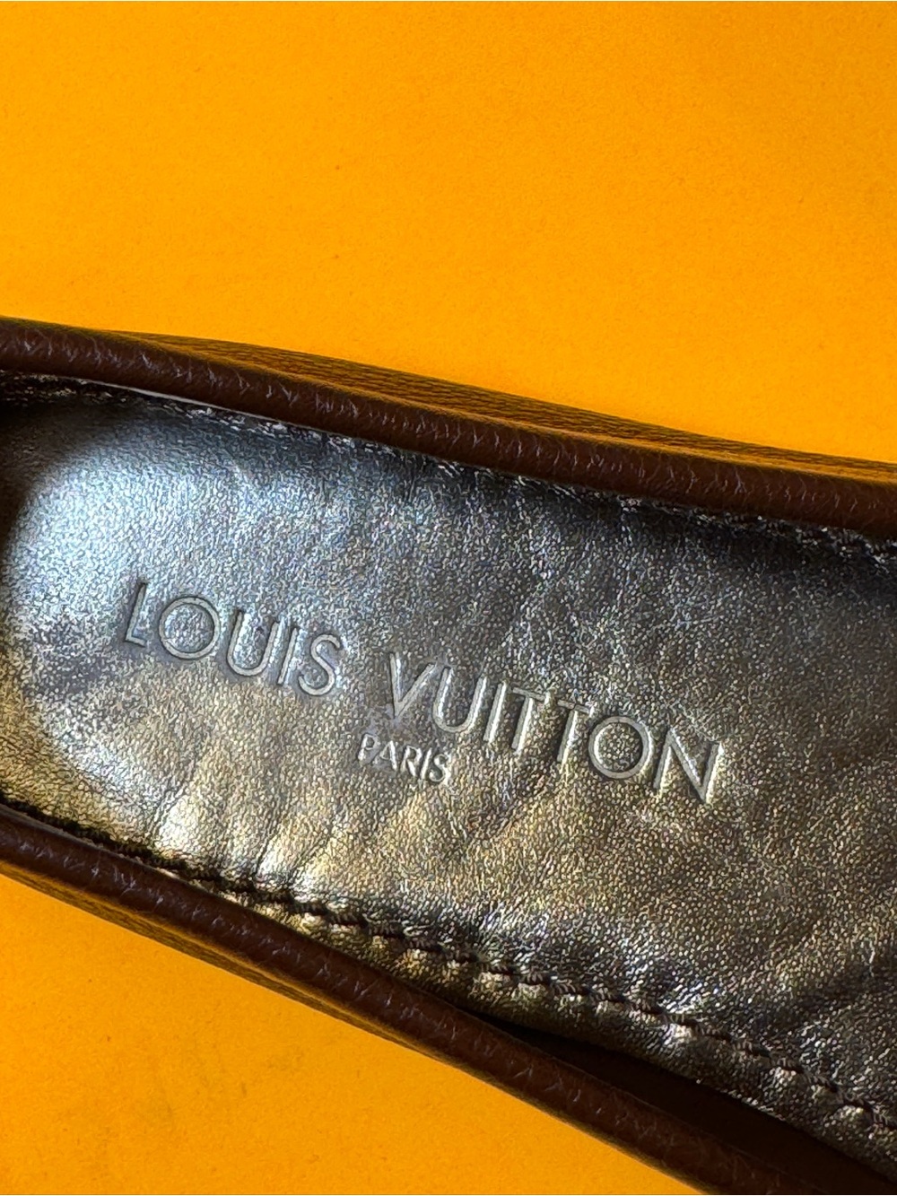 Louis Vuitton loafers Brown Leather Insole Detailing with Gold Stamp - Picture 12 of 15